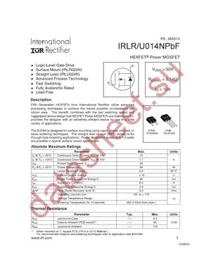 IRLR014NPBF datasheet  